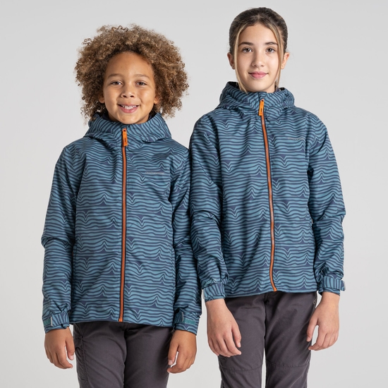 Kid's Rowan Waterproof Jacket | Washed Teal Print