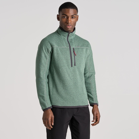 Men's Torney Half Zip Fleece | Sea Green Marl