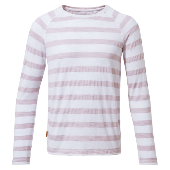 Kid's Nosilife Paola Long Sleeved T-Shirt | Brushed Lilac Stripe