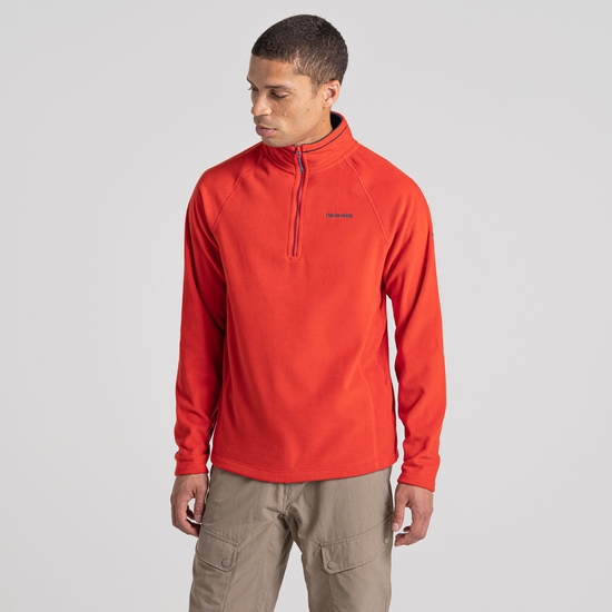 Men's Corey Half Zip Fleece | Chili Red / Dark Aegean Blue