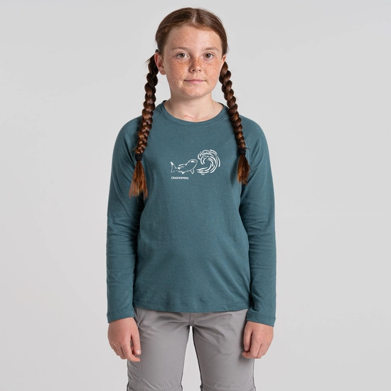 Kid's Bates Long Sleeved T-Shirt | Sacramento Green Whaleshark