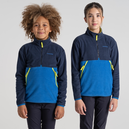 Kid's Valo Half Zip Fleece | Blue Navy / Bolt Blue