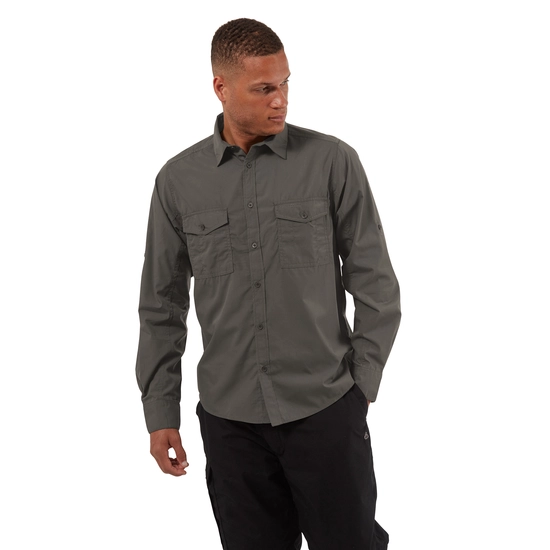 Men's Kiwi Long Sleeved Shirt | Dark Grey