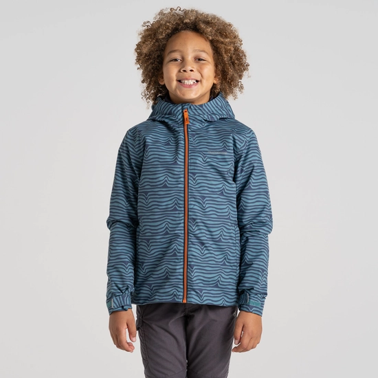 Kid's Rowan Waterproof Jacket | Washed Teal Print
