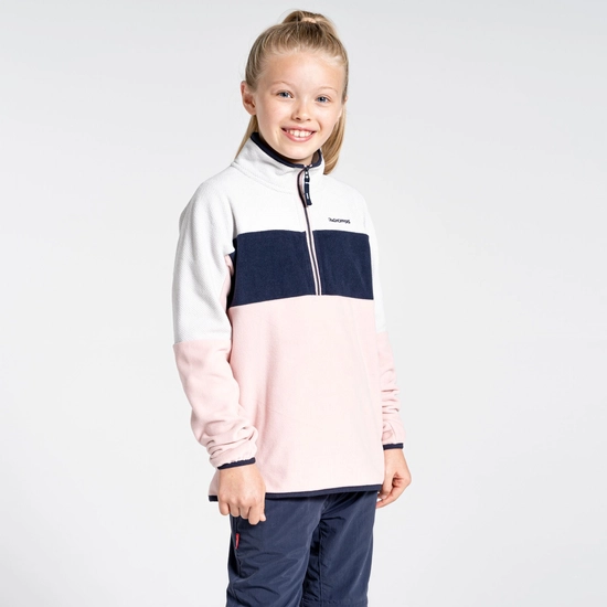 Kid's Linden Half Zip Fleece | Pink Clay / Lunar Grey