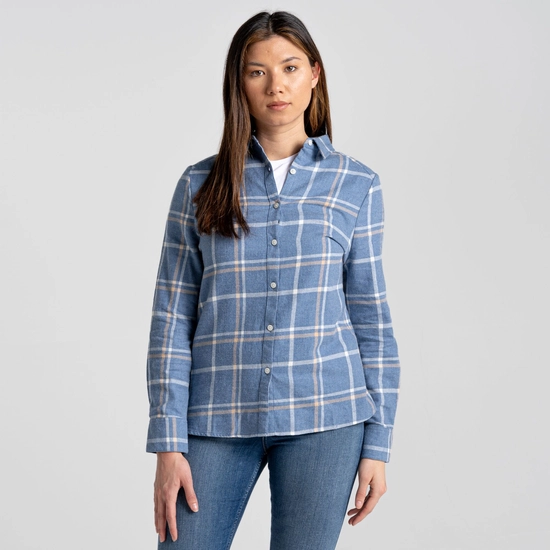 Women's Emie Long Sleeved Shirt | Teak Blue Marl Check