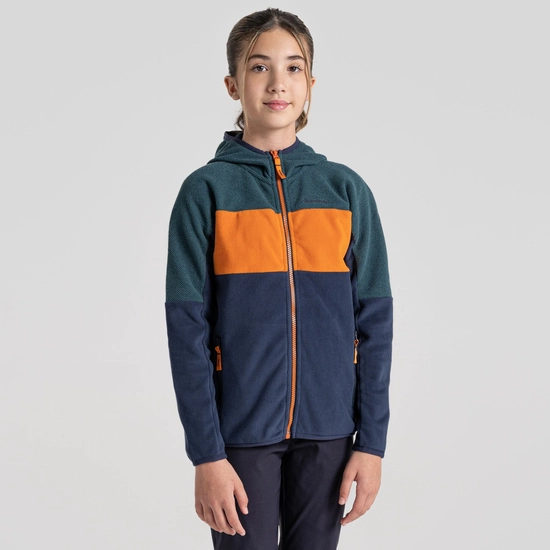 Kid's Linden Hooded Fleece Jacket | Blue Navy / Dark Aegean Blue