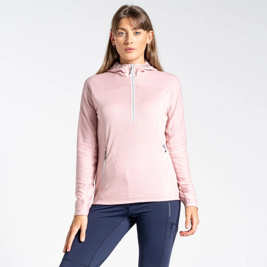 Women's Dynamic Hooded Half Zip Top | Pink Clay Marl