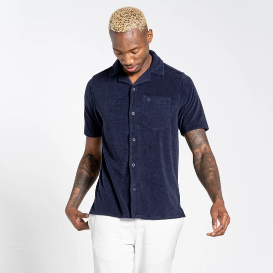 Men's Nosibotanical Cholla Short Sleeved Shirt | Blue Navy