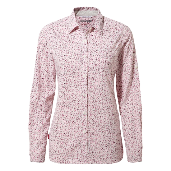 Women's Nosilife Fara Long Sleeved Shirt | Raspberry Print