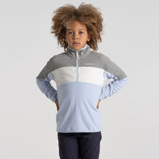 Kid's Linden Half Zip Fleece | Autumn Mist / Soft Grey Marl
