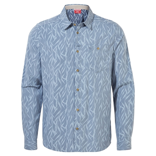 Men's Nosilife Pinyon Long Sleeved Shirt | Salton Blue Print