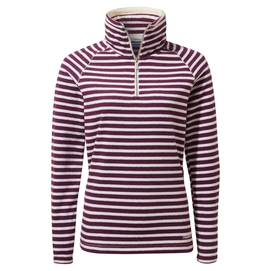 Women's Natalia Half Zip Fleece | Potent Plum Stripe