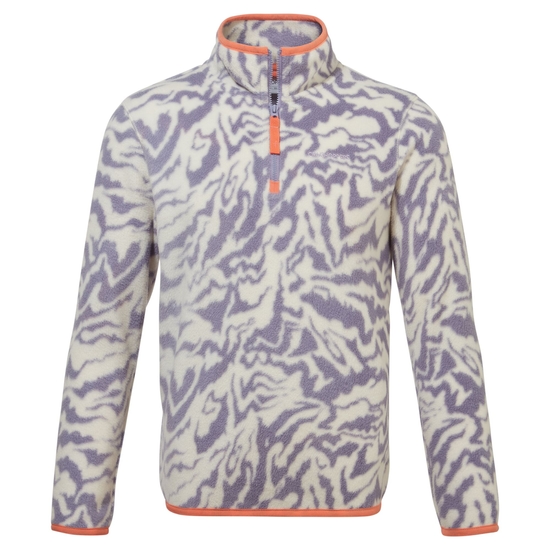 Kid's Kana Half Zip Fleece | Purple Haze Print
