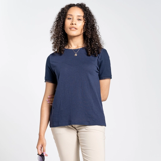 Women's Nosibotanical Lavern Short Sleeved Top | Blue Navy