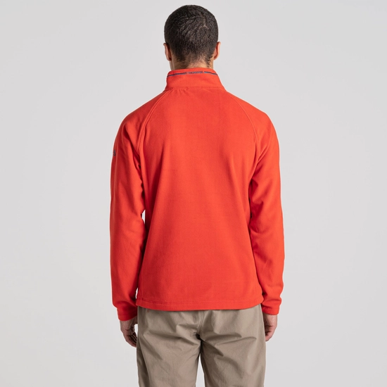 Men's Corey Half Zip Fleece | Chili Red / Dark Aegean Blue