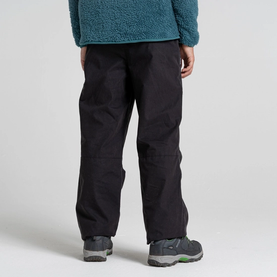 Kid's Winter Lined Kiwi Cargo Trousers | Black