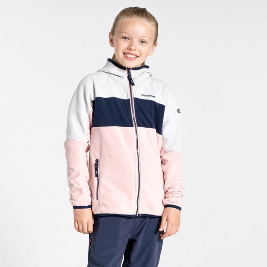 Kid's Linden Hooded Fleece Jacket | Pink Clay / Lunar Grey