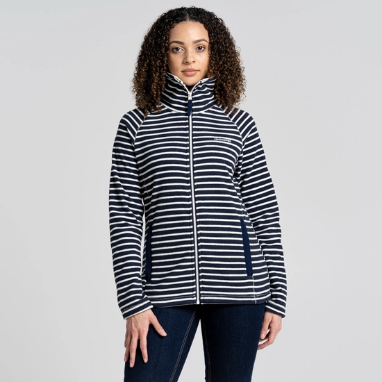 Women's Ella Fleece Jacket | Blue Navy Stripe