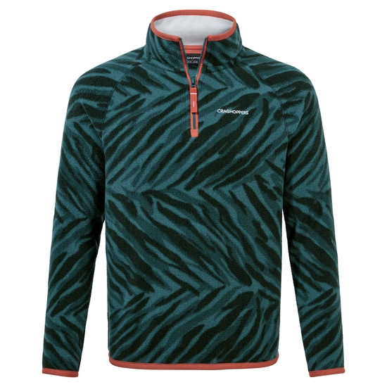 Kids' Gabriel Half Zip Fleece | Spruce Green Print