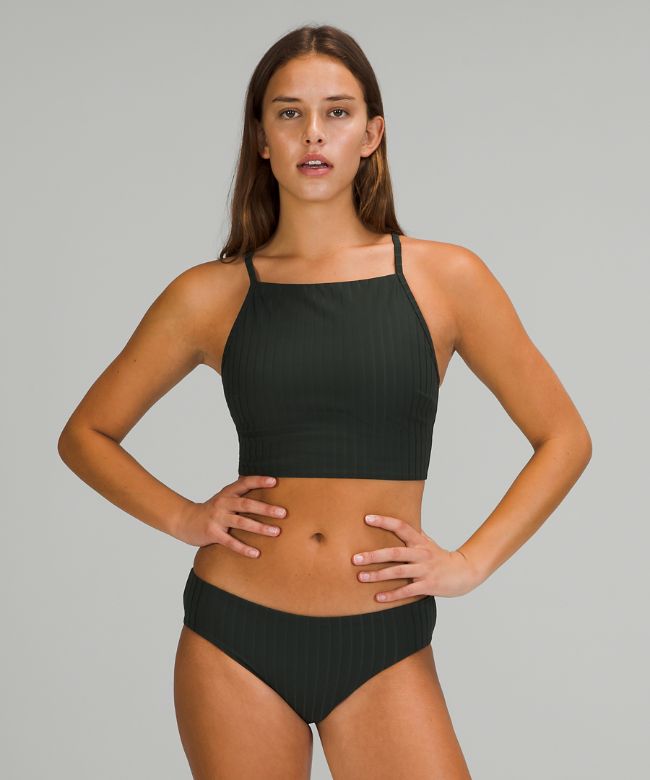 Ribbed High-Neck Long-Line TopB/C Cups