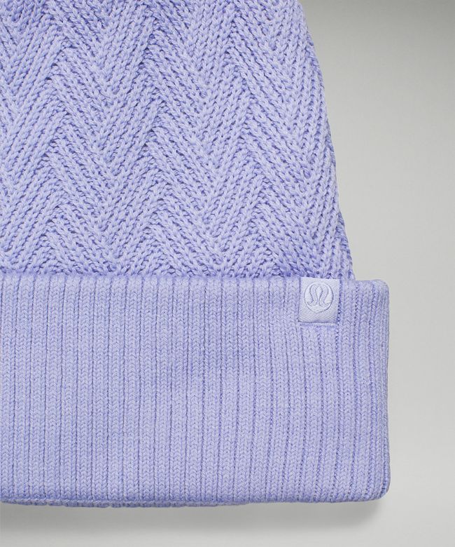 Chevron Knit Pom Beanie