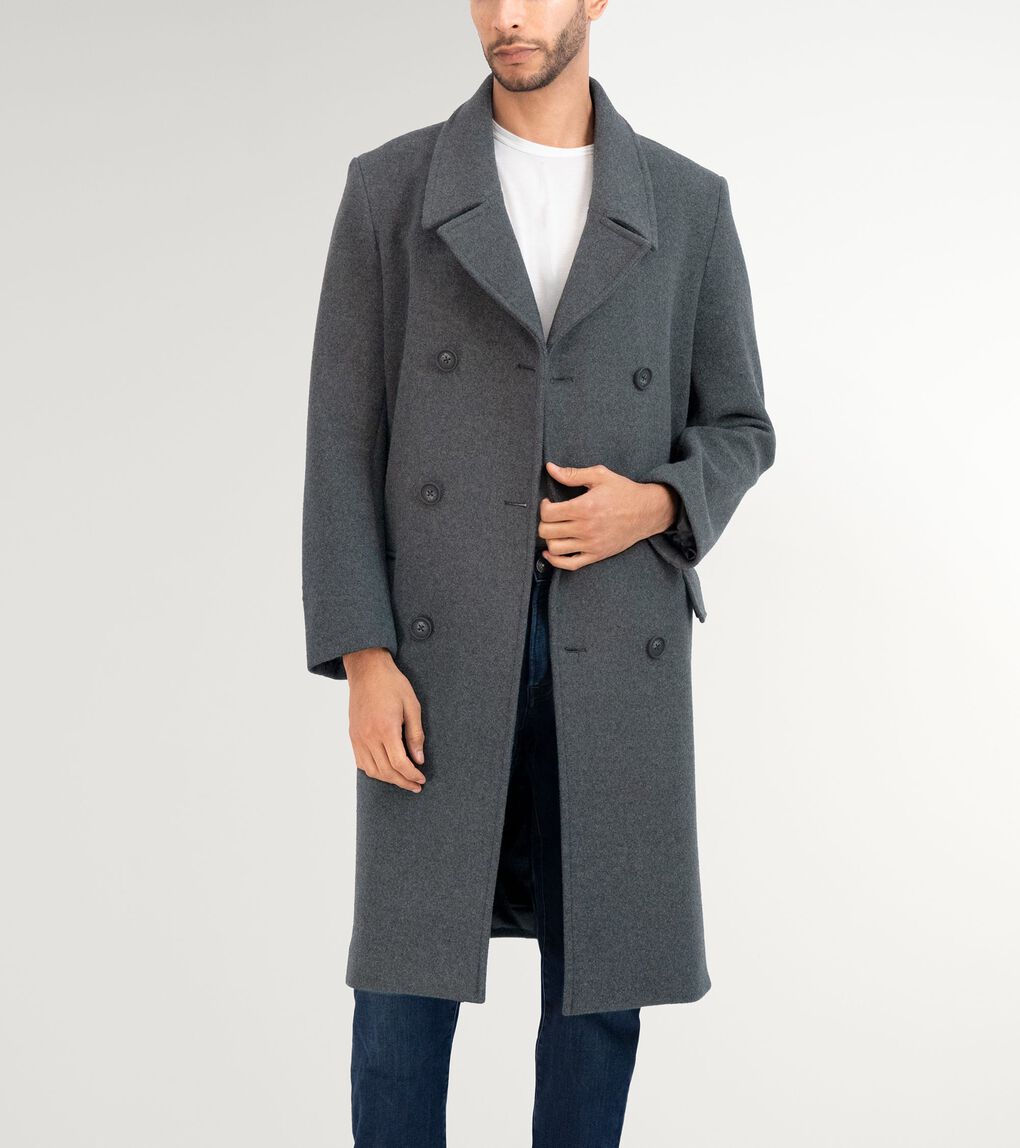 Men's Double Breasted Stretch Wool Coat