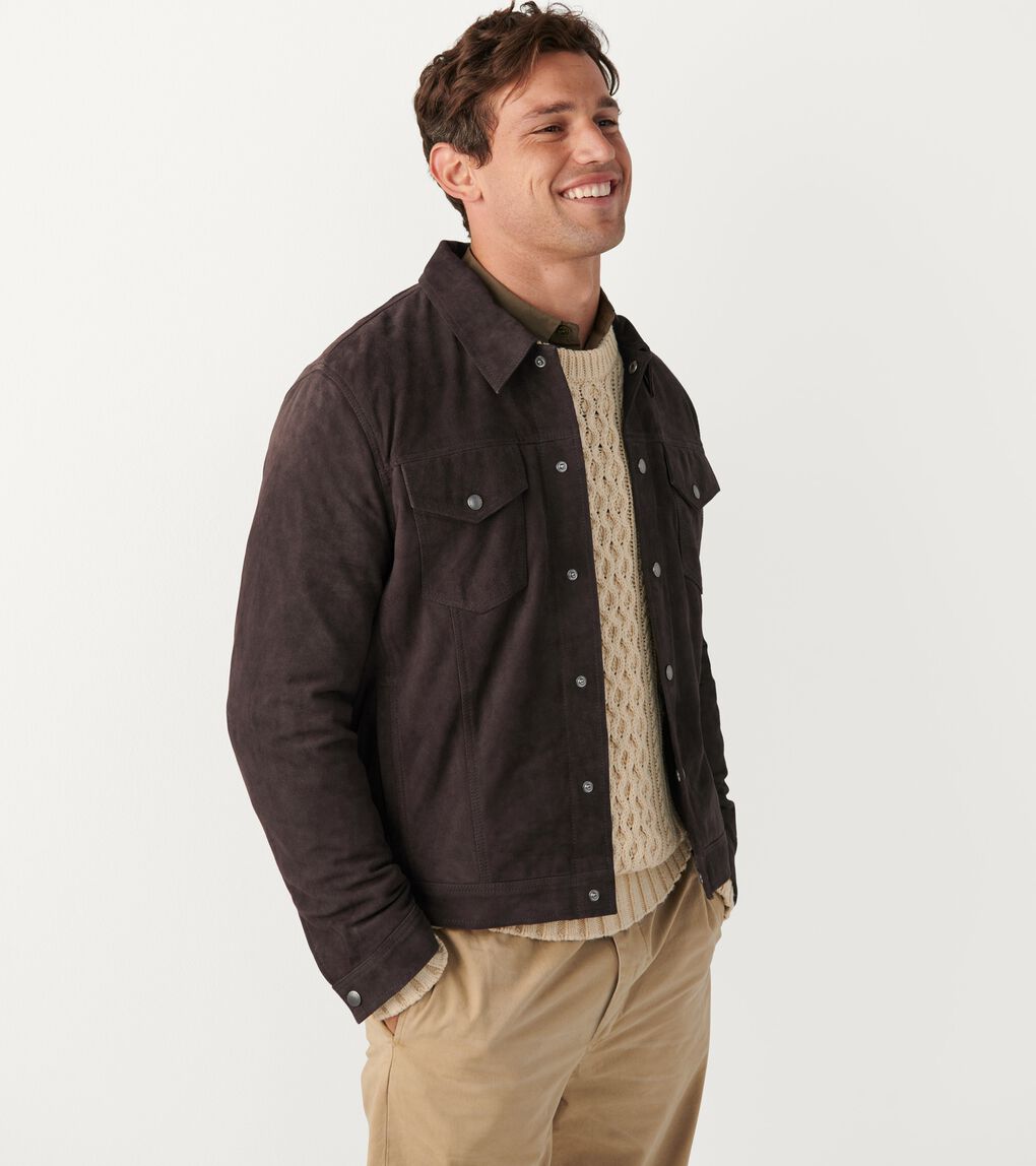 Men's Suede Trucker Jacket
