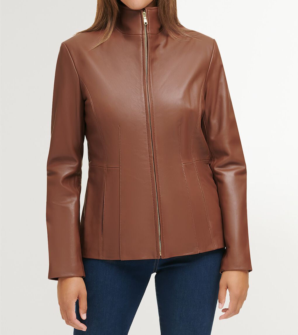 Women's Wing Collar Leather Jacket