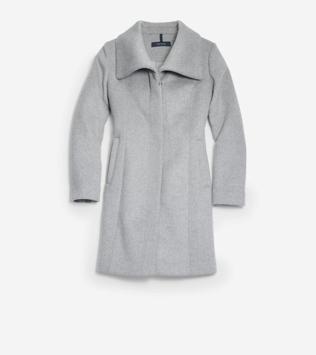 Women's Convertible Collar Button-Up Coat