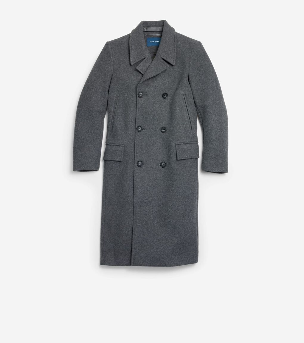 Men's Double Breasted Stretch Wool Coat