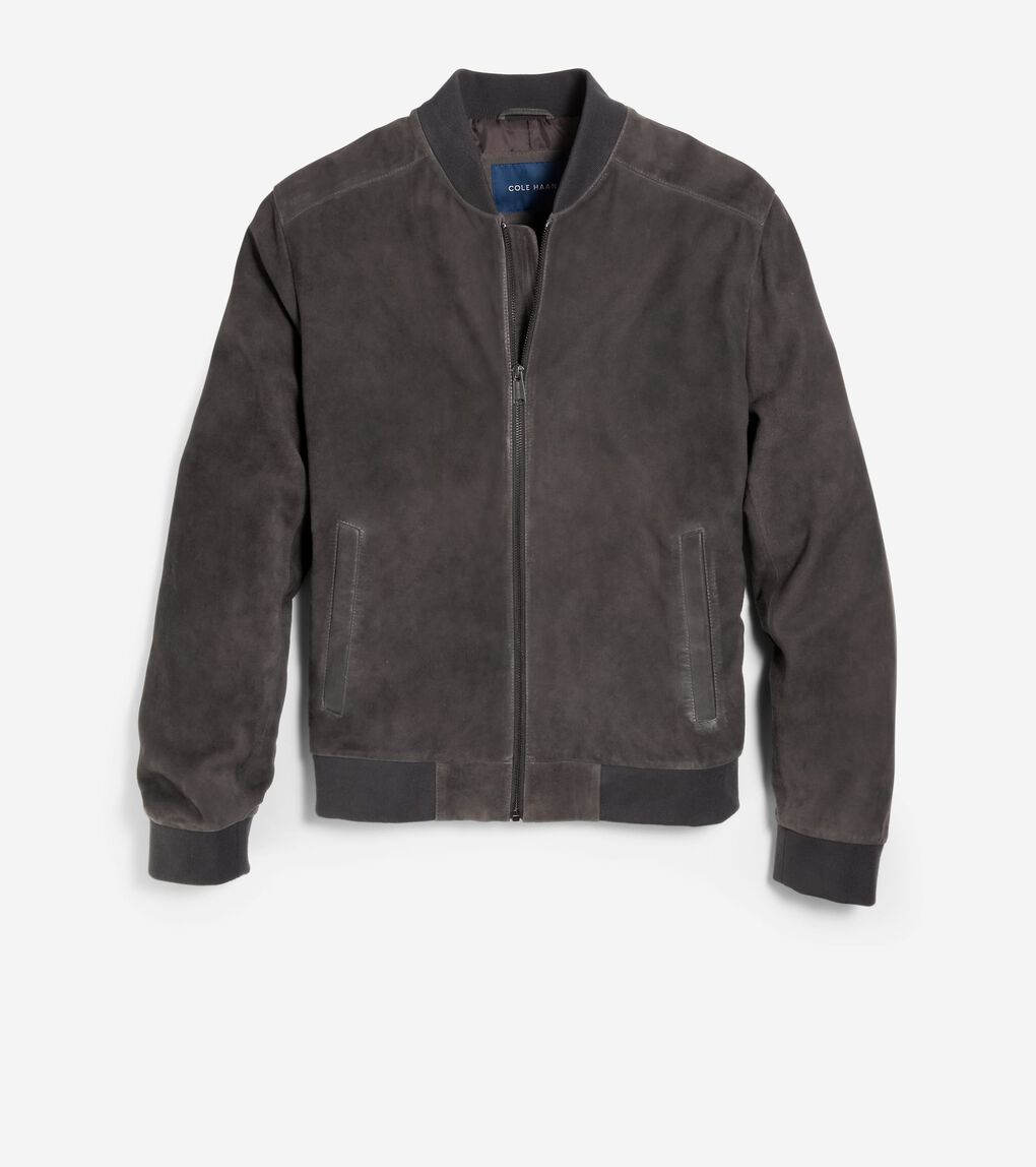 Men's Zip-up Suede Jacket