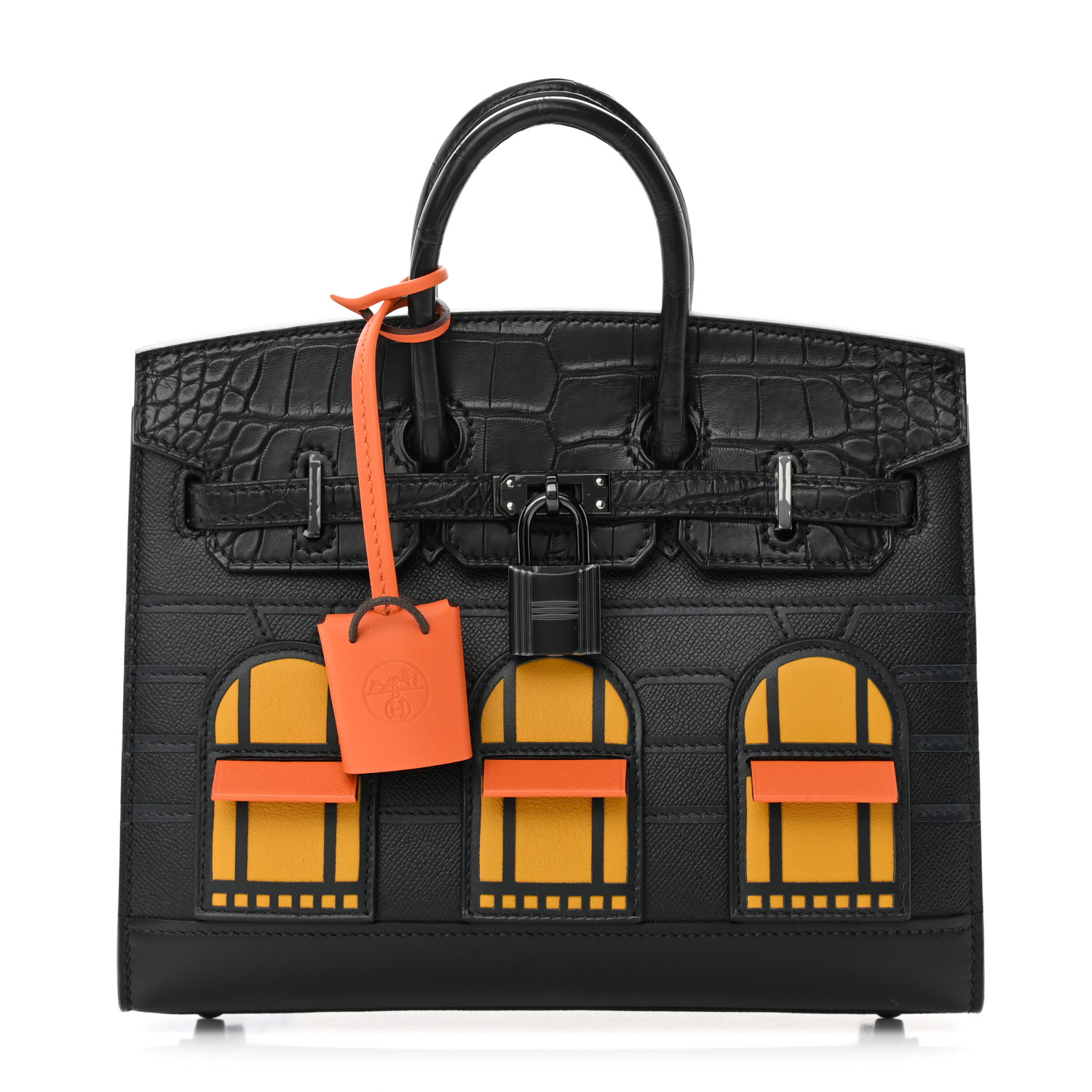 Madame Calfskin Matte Alligator Swift Faubourg Midnight Birkin Sellier 20 Black