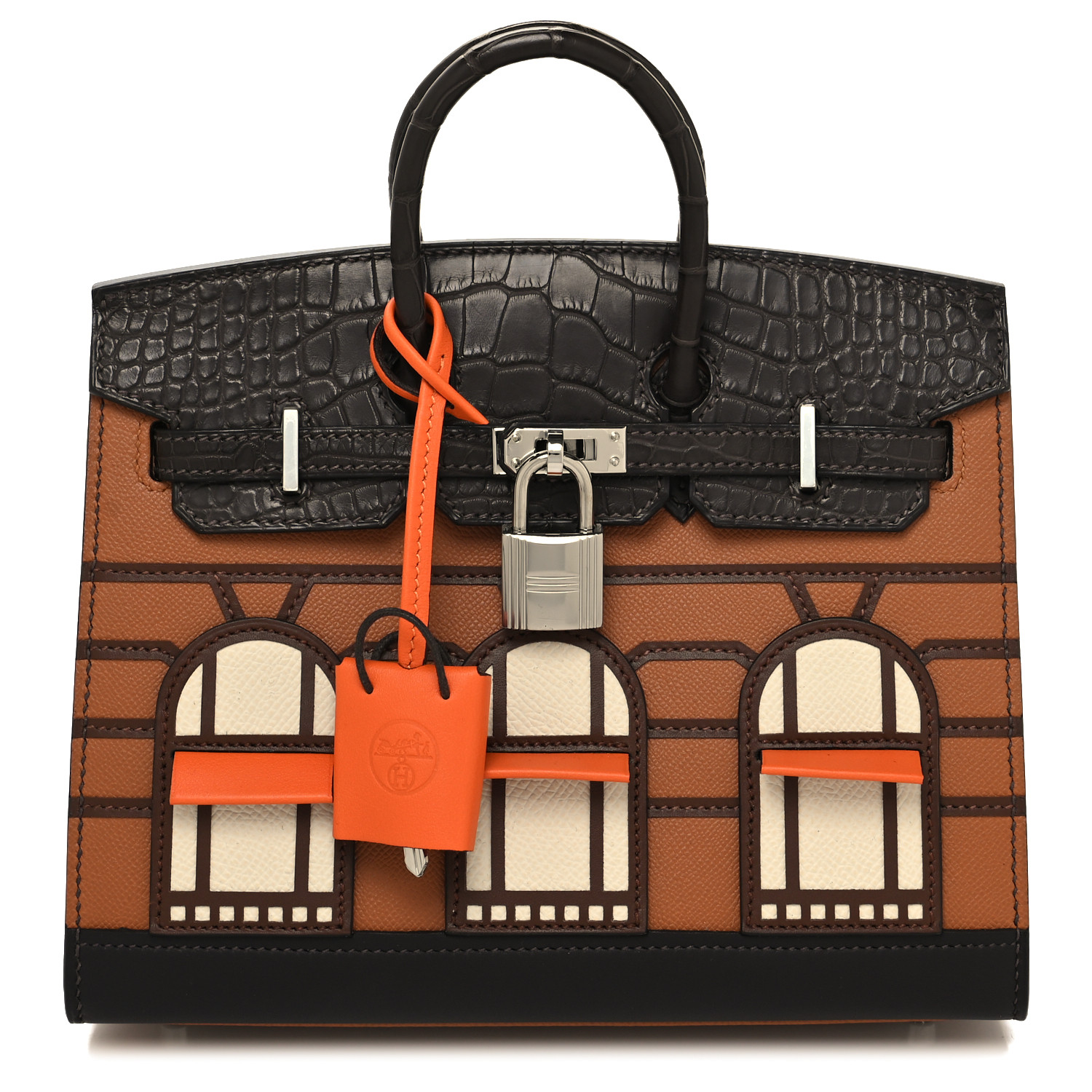 Madame Calfskin Matte Alligator Epsom Faubourg Day Birkin Sellier 20 Gold Ebene Orange