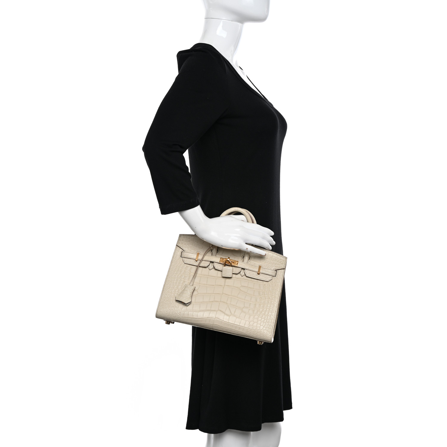 Matte Alligator Birkin Sellier 25 Beton
