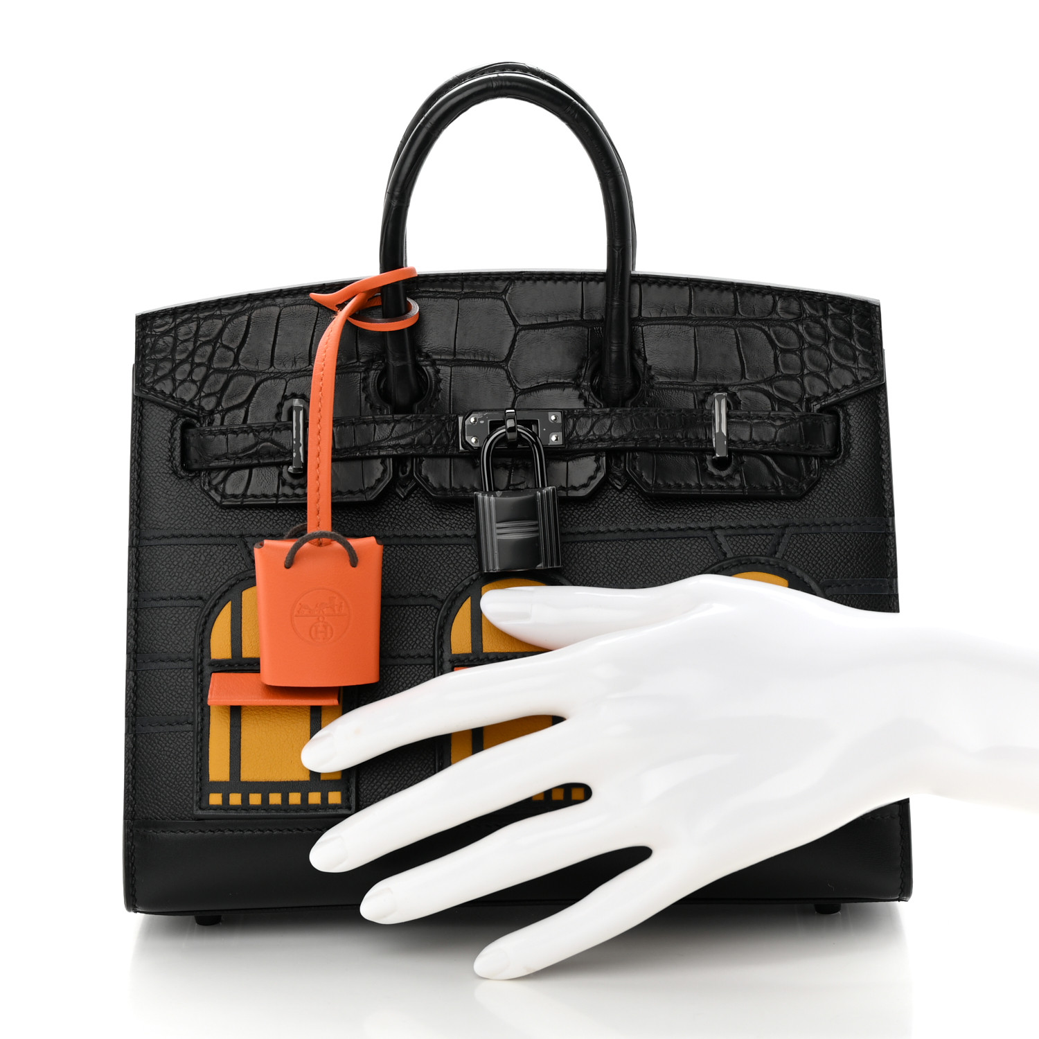 Madame Calfskin Matte Alligator Swift Faubourg Midnight Birkin Sellier 20 Black