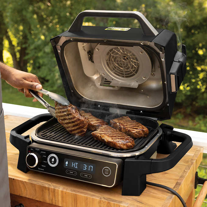 Ninja® Electric Outdoor Grill with Smoker and Air Fryer - Claudia&Julia