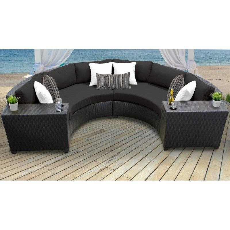 Tegan Wicker/Rattan 4 Person Seating Group with Cushions Closing