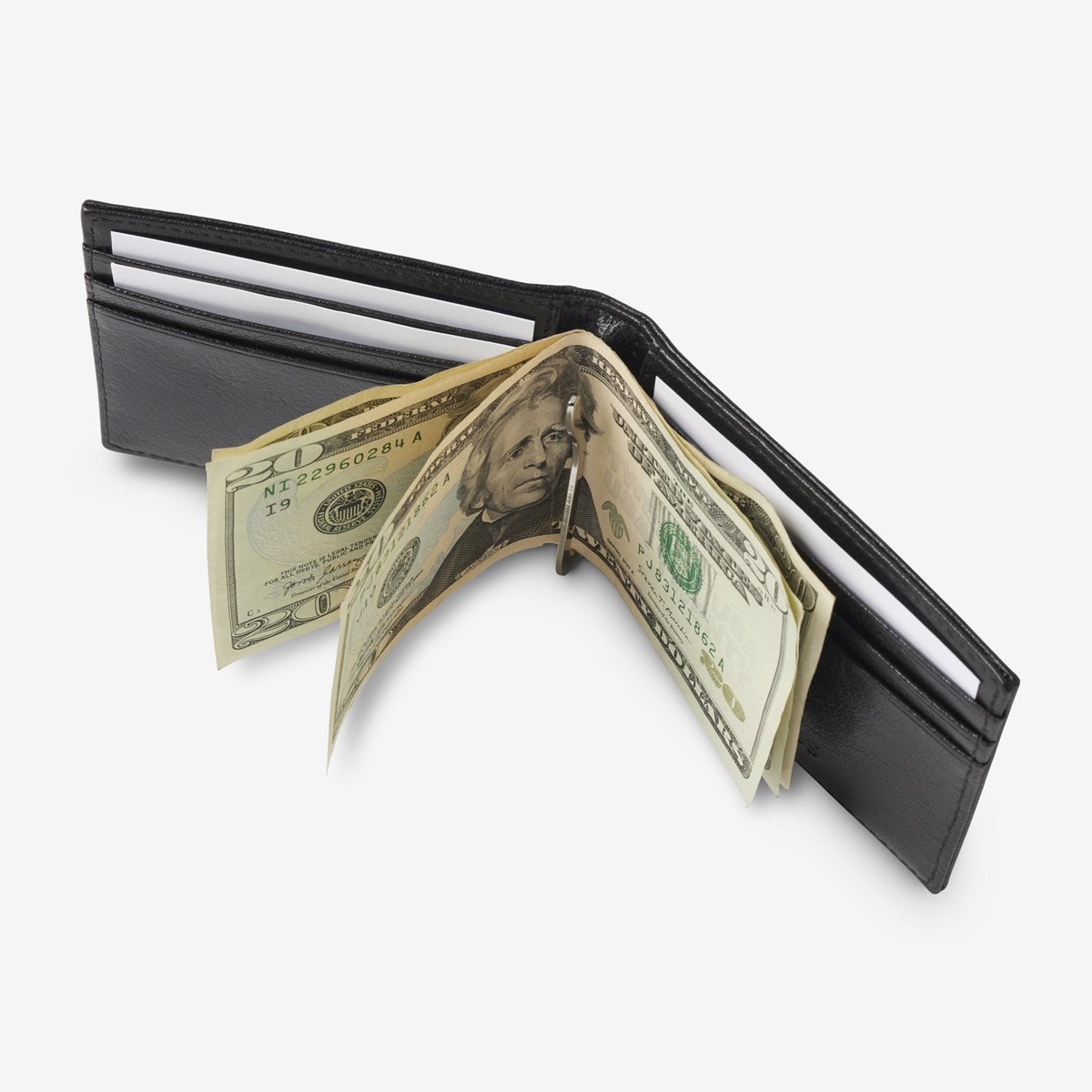 Bifold Leather Wallet with Money Clip