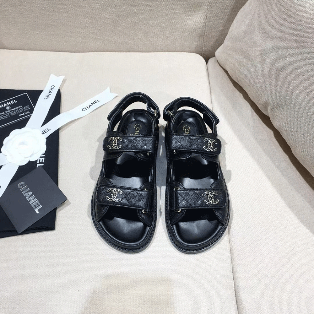 Chanel  Flat Velcro sandals Slide(Replica)