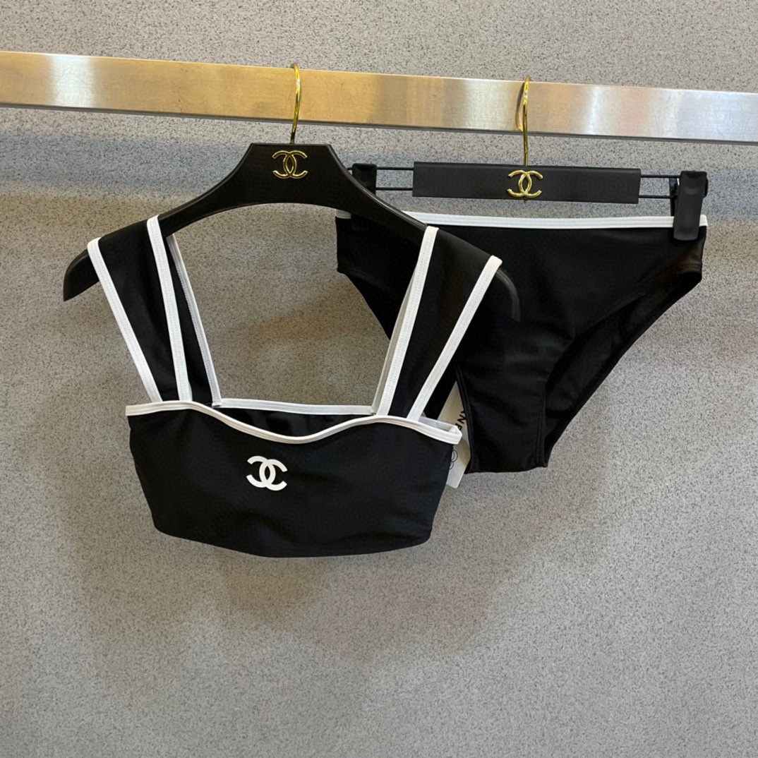 Chanel One-piece Swimsuit With Logo Swimwear（Replica）