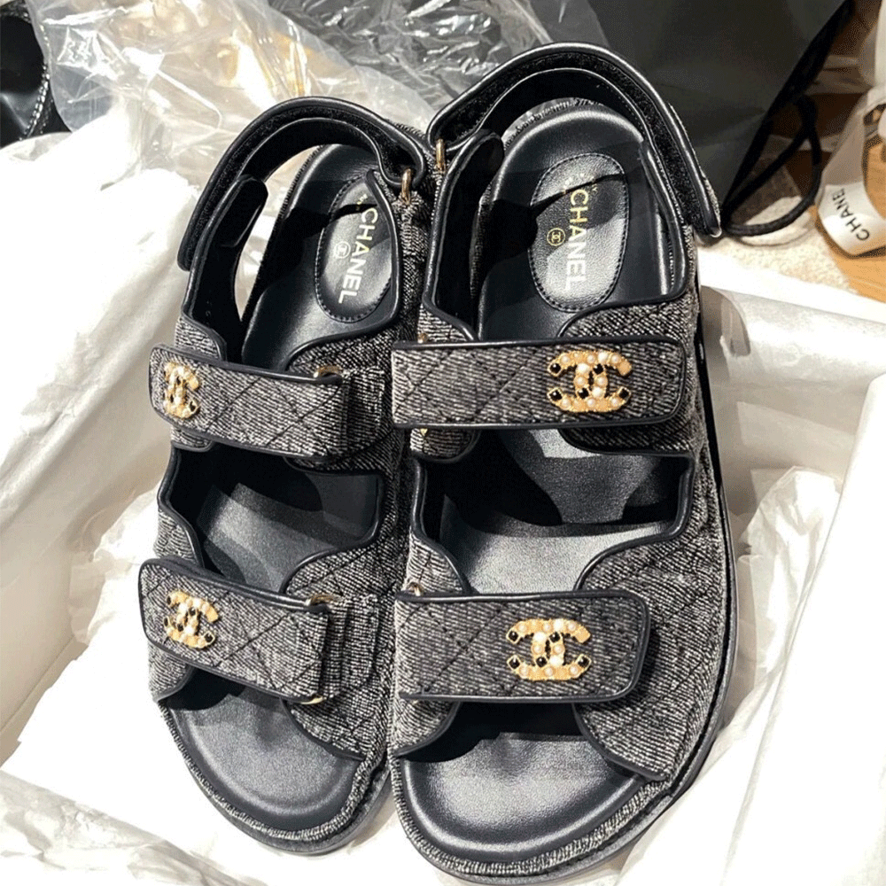 Chanel  Flat Velcro sandals Slide(Replica)