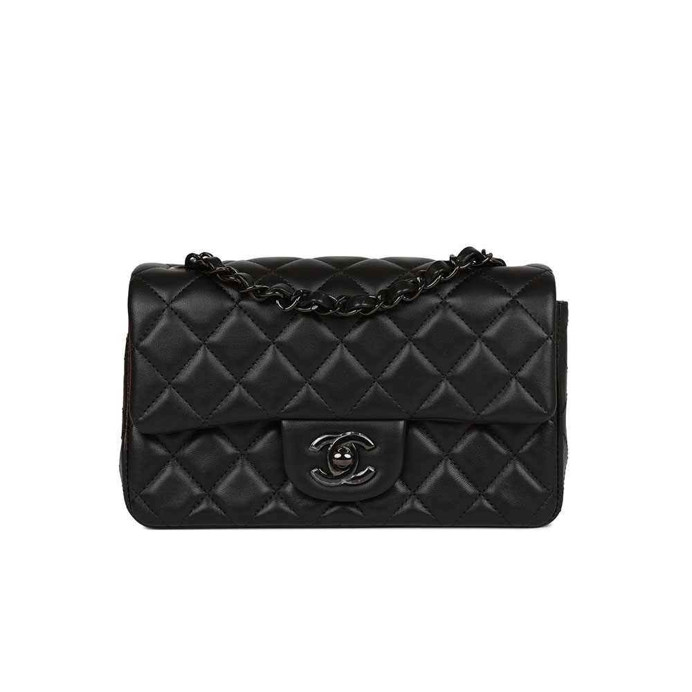 Chanel Classic Flag Bag Flap Bag SO Black Lambskin 20CM(Replica)