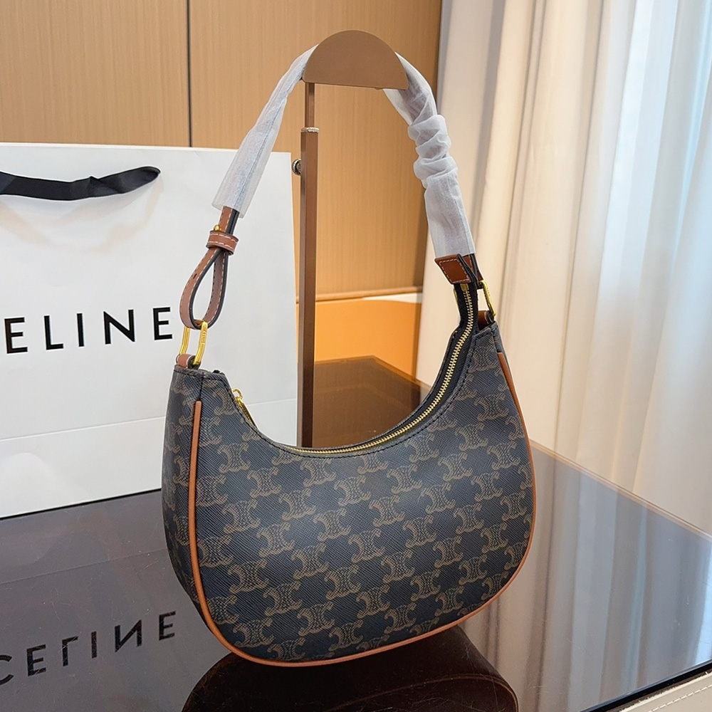 Celine Triomphe Half Moon Leather Handbag Shoulder Bag (Replica)