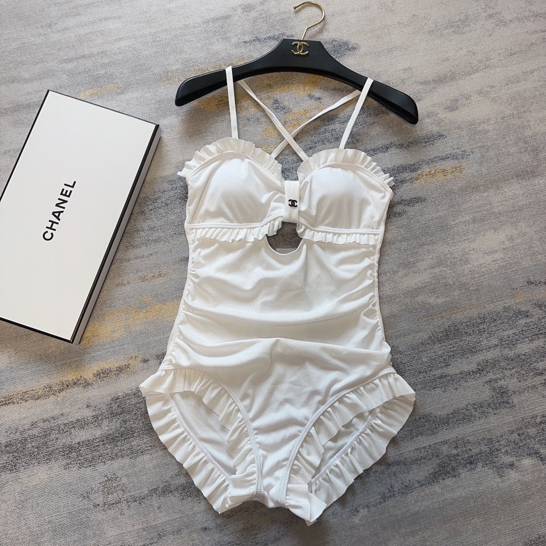 Chanel Suspender One-piece Swimsuit Swimwear（Replica）