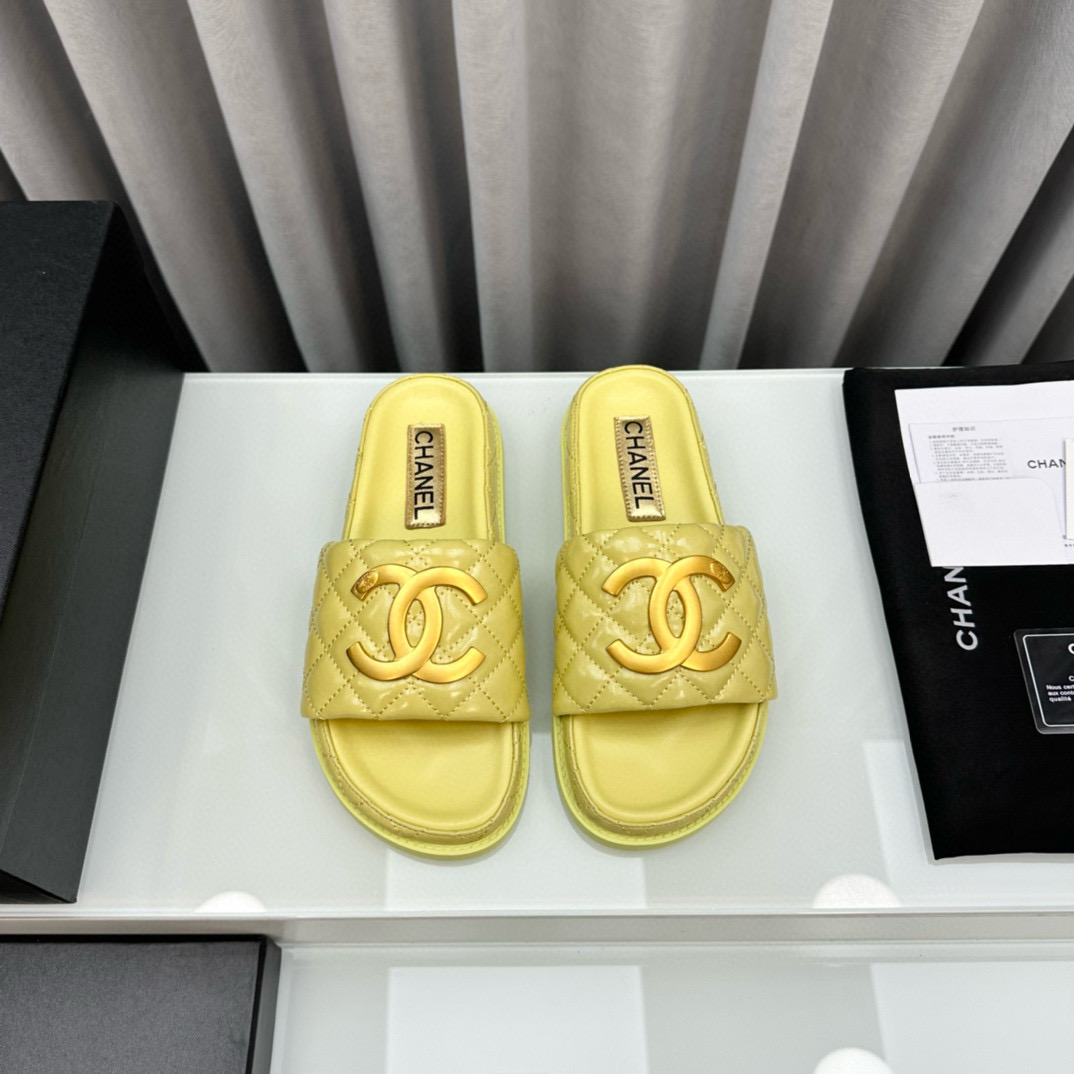 Chanel Gold Label Flat Bottom Fashion Sandals Slide(Replica)