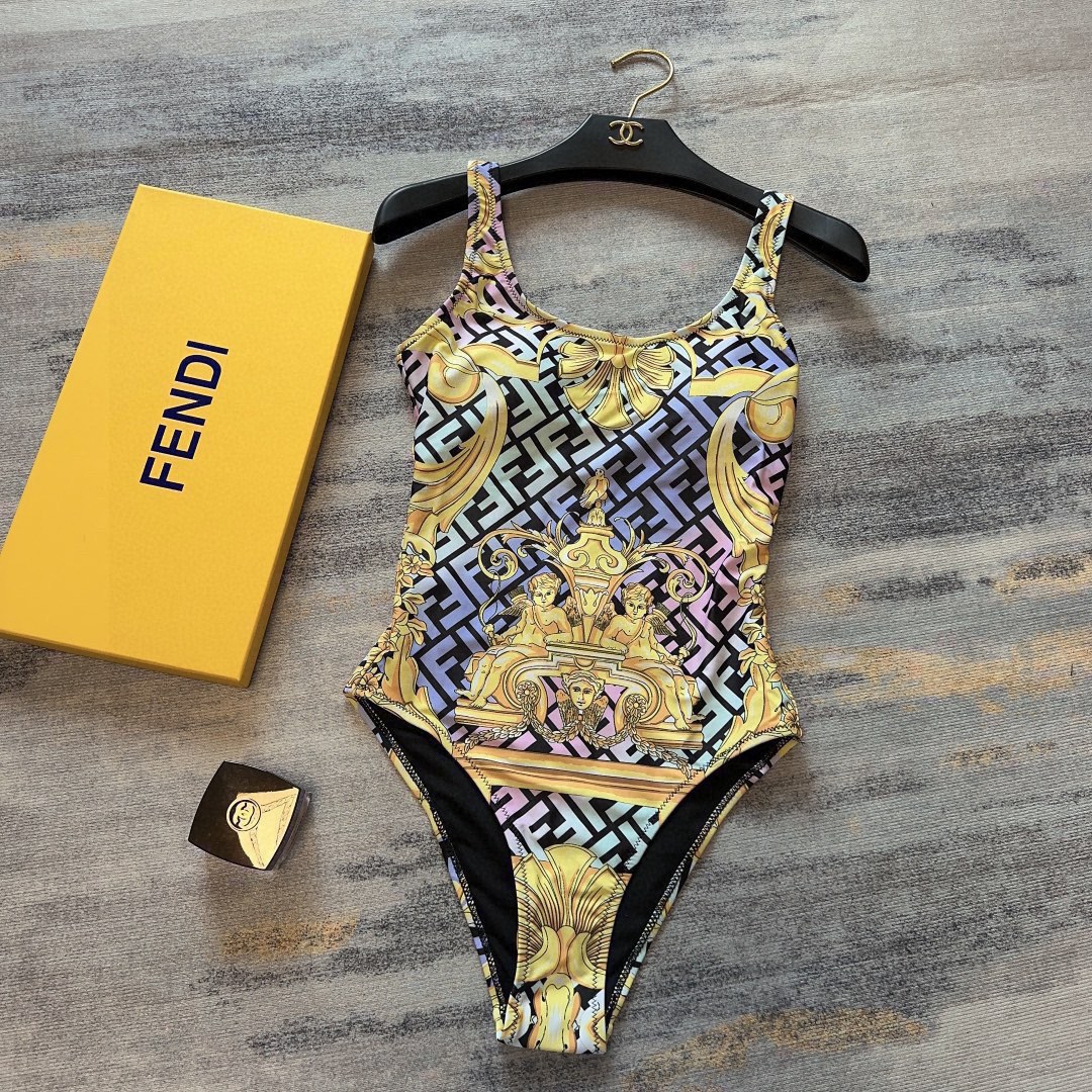 Versace Colorful One-piece Swimsuit Swimwear(Replica)