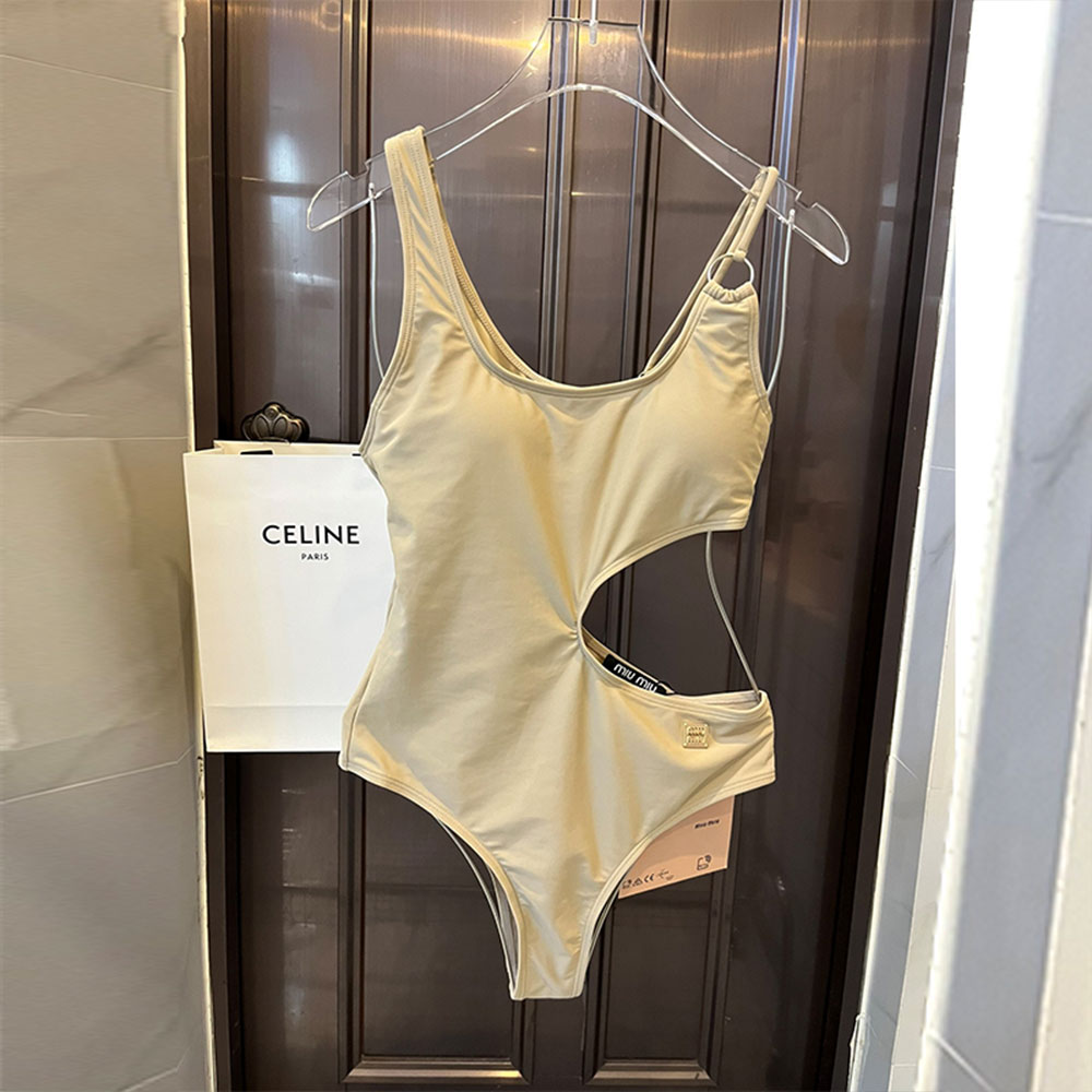 miumiu One-piece Bathing Suit With Waist cut Swimwear（Replica）