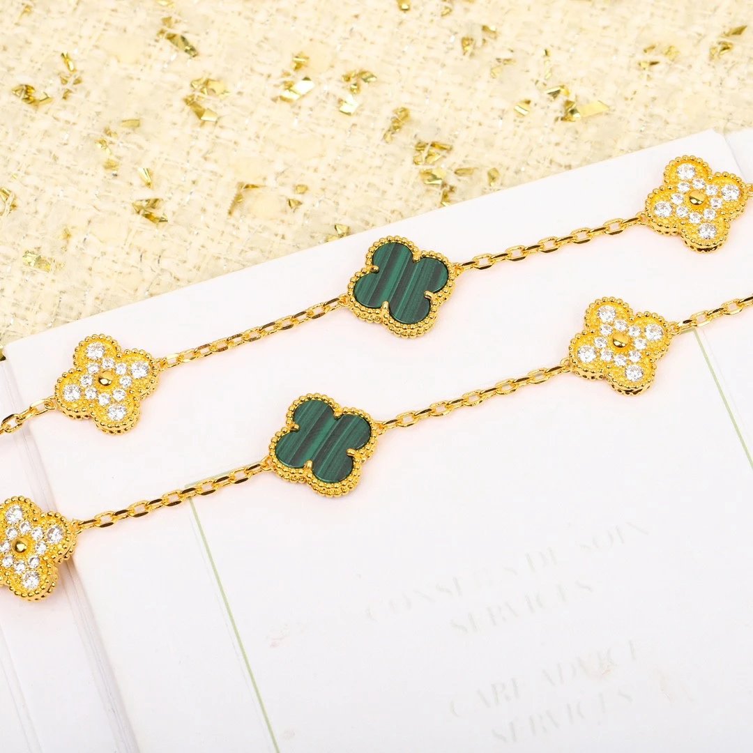 Van Cleef&Arpels VCA alhambra 20 malachite Diamond Necklace