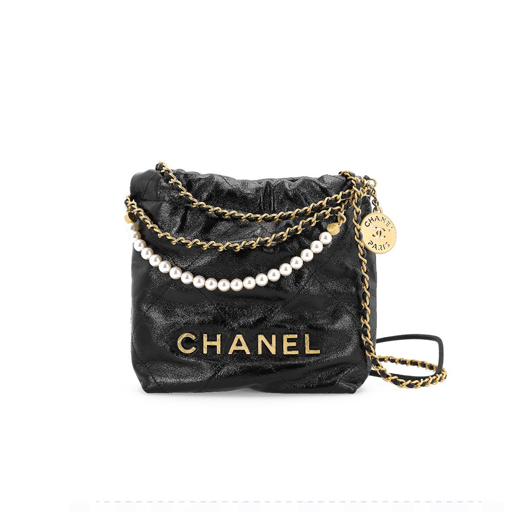 CHANEL Mini 23S Shiny Calfskin with Pearl Handbag AS3980(Replica)